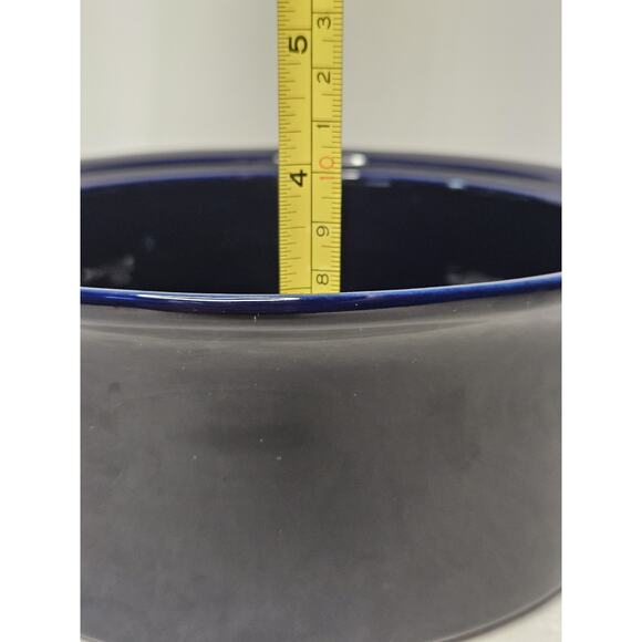 Vintage Celebrity Lexington Round 2 Quart Stoneware Casserole Dish Lid Blue - Picture 10 of 13